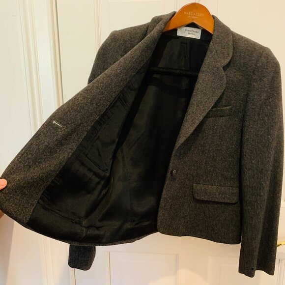 Vintage - Evan Picone Women's Gray 100% Wool Single-Breasted Blazer Coat Size 10 - Picture 8 of 16